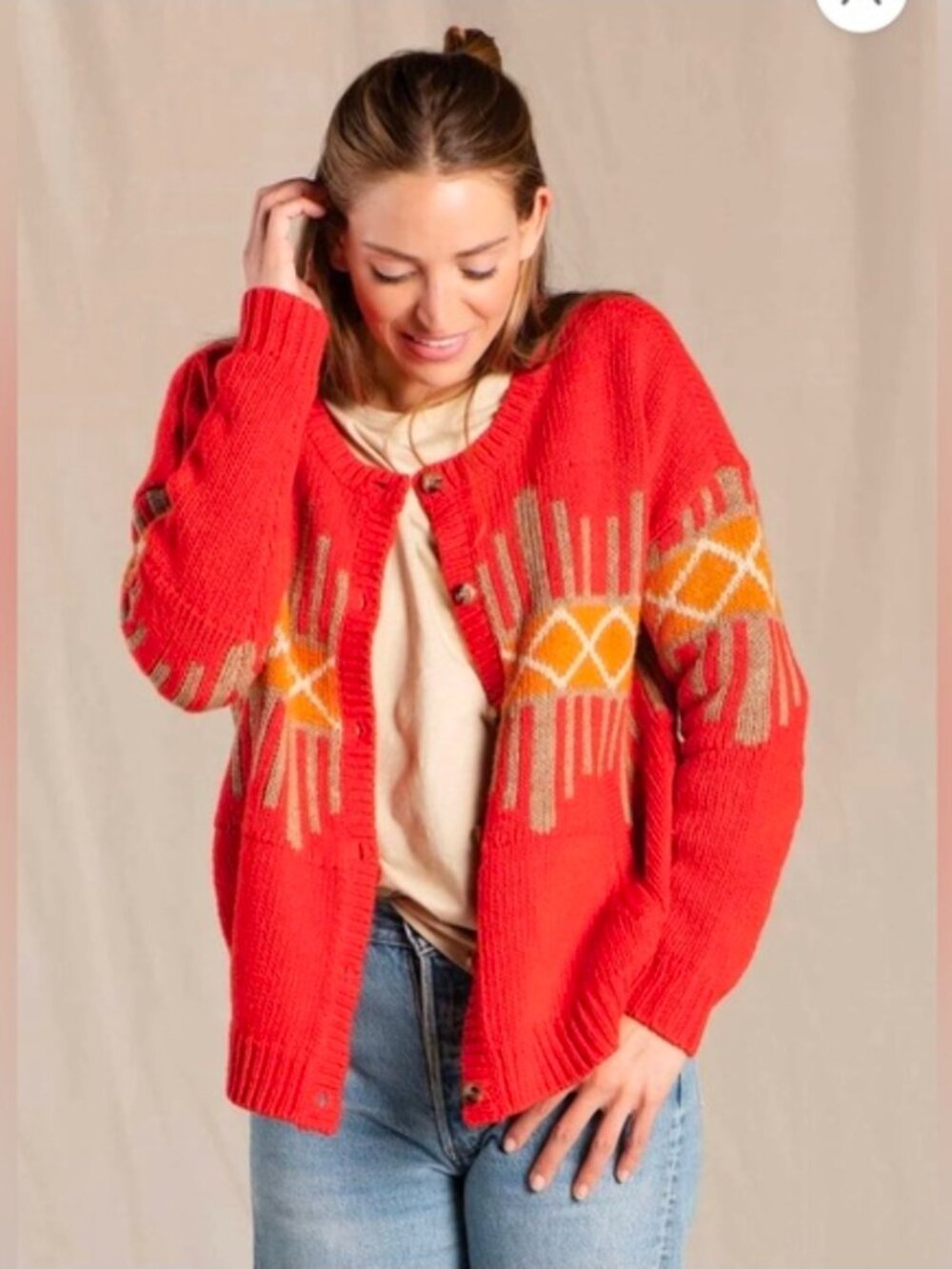 Toad & Co Wool Blend Nitsa ii Cardigan Sweater in Winterberry Size Large NWOT